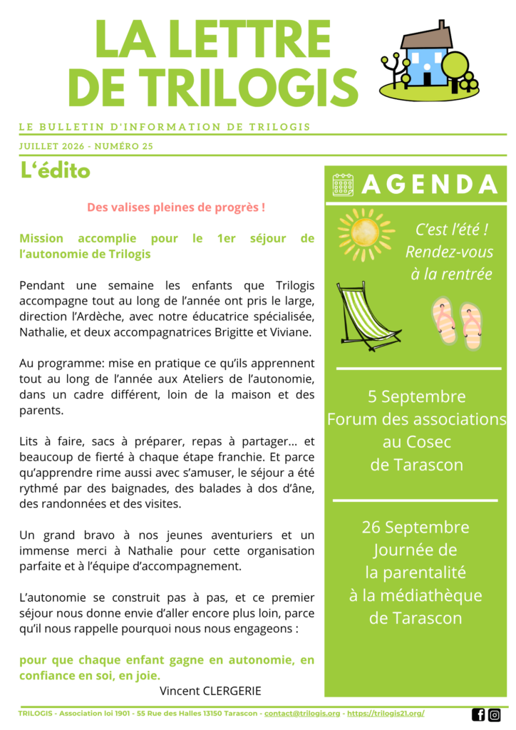 TRILOGIS La Lettre n°25 juillet 2026